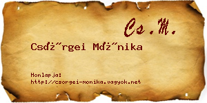 Csörgei Mónika névjegykártya